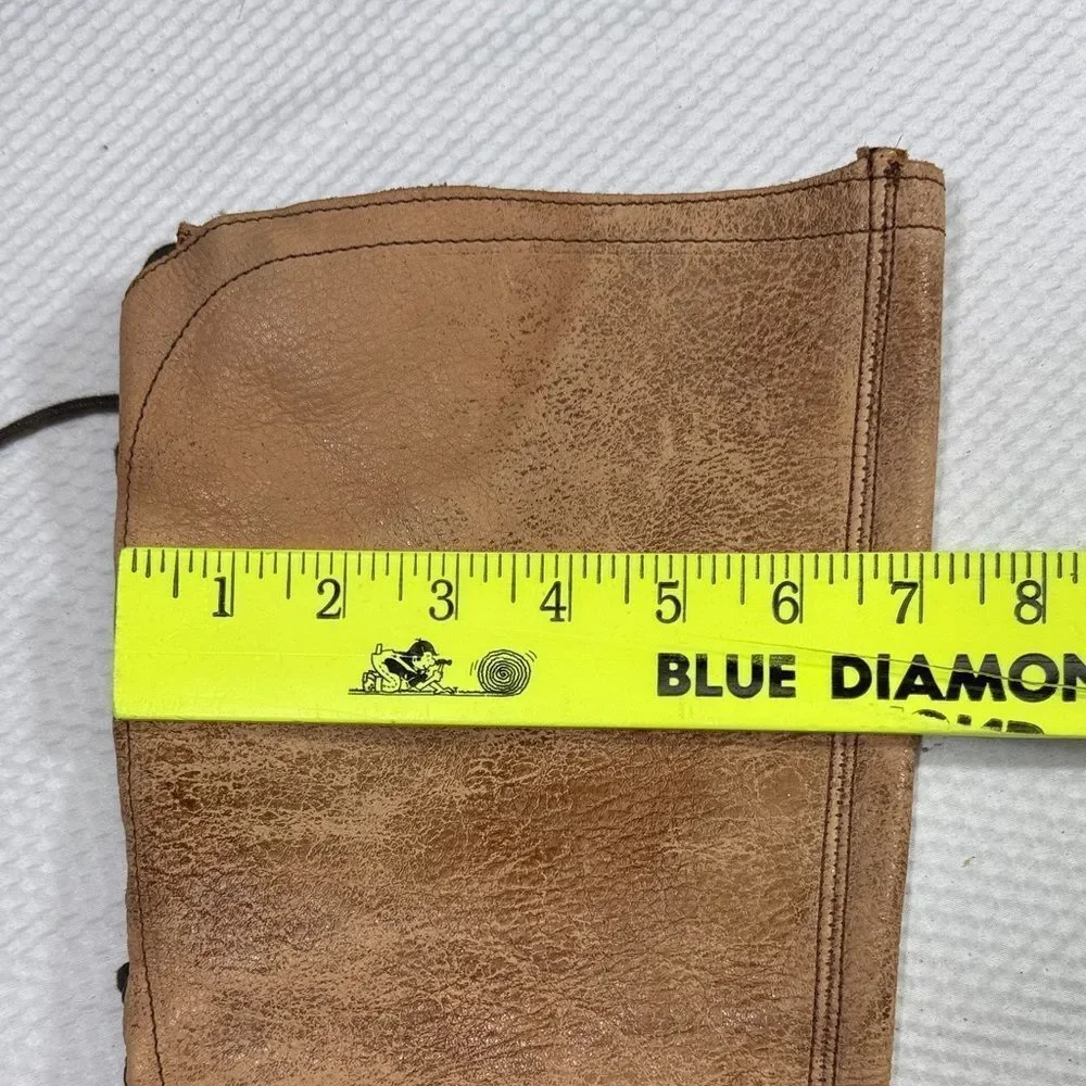 Bed Stu Benchmade Tan Knee-High Lace—Up Back Leather Boots size 8